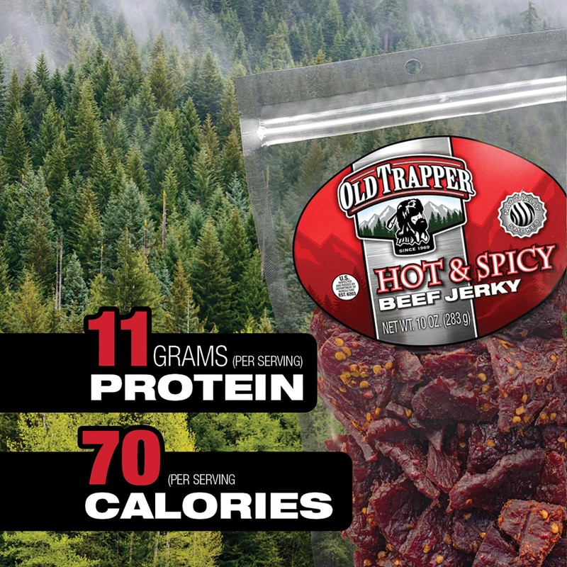 Old Trapper Beef Jerky, Spicy, 10 Ounce