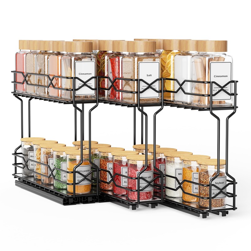 BOIVSHI Pull Out Spice Rack - Heavy Duty Vertical Spice