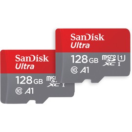SanDisk 128GB (2-Pack) Ultra microSDXC UHS-I Memory Card (2x128GB) with Adapter - SDSQUAB-128G-GN6MT [New Version]