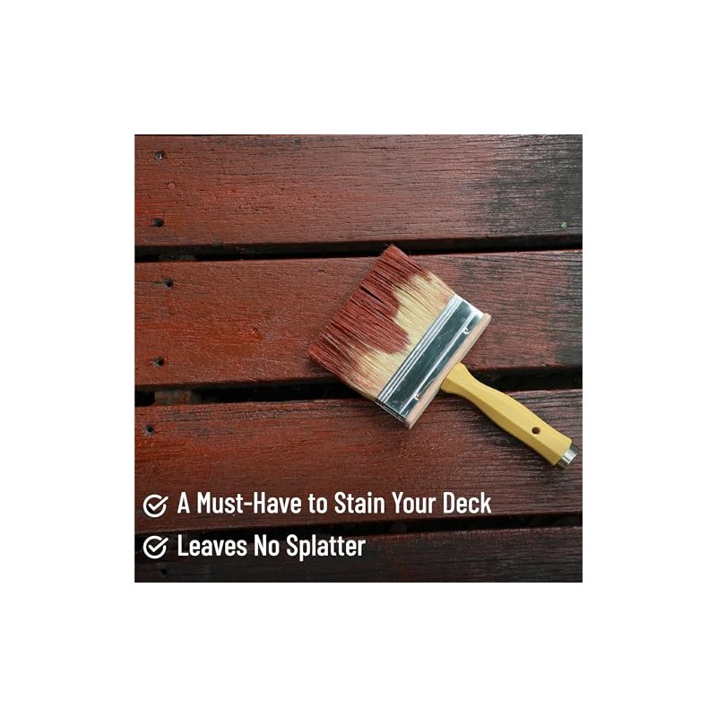 Bates- Deck Stain Brush, 6 Inch, Stain Brushes for Wood,