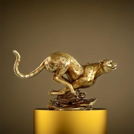 12 Inch Leopard Statue Figurine Sculpture Collectible Gifts for Tiger Lover Office Home Decor Desk Accessories Decoration Garden Figurines Outdoor Decor