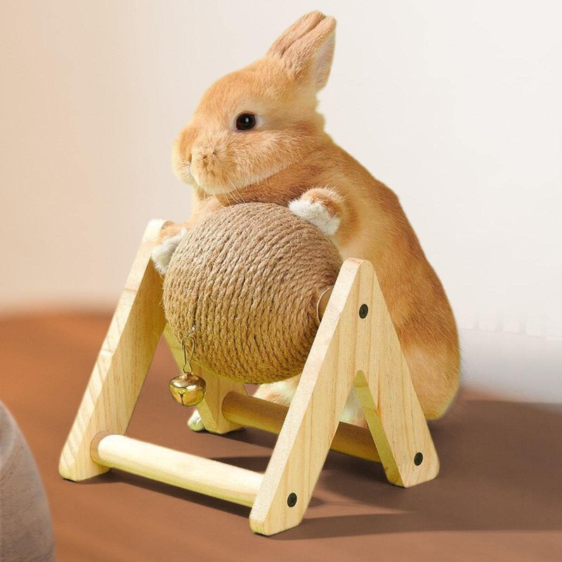 Baoblaze Rabbit Scratch Toy Ball Bunny Scratcher with Ball Lightweight