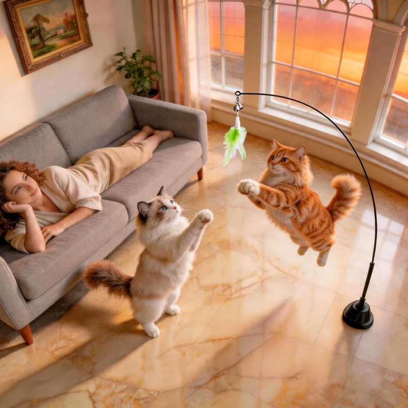 WOWOOF PET Interactive Cat Toys for Indoor Cats, Flying Bird