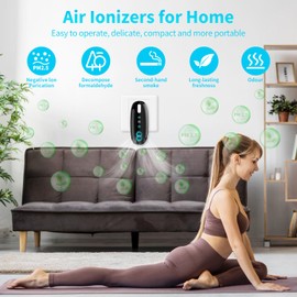 JOSTART- Plug In Air Ionizers for Home, Negative Ion Air Purifier, Portable Air Cleaner For Home, Bedroom, Office, Garage Room,Portable Air Filter Odor,Pets Smell (Dual Mode-Quiet Operation)