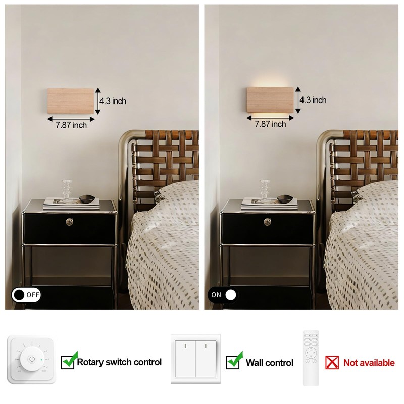 Wood Wall Sconce Indoor Wall Lights Hardwired 1 Pack Up