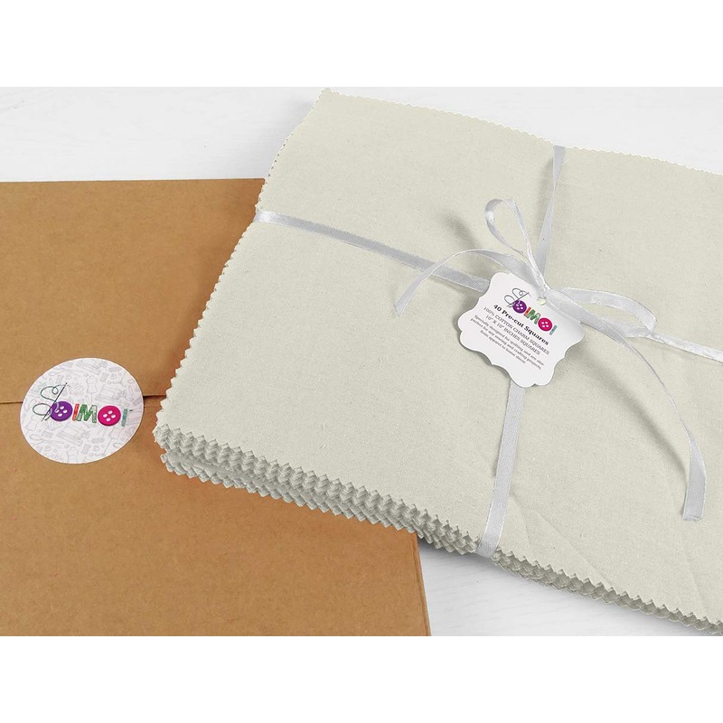 Soimoi Solid White Precut 10-inch Cotton Fabric Quilting Squares Charm