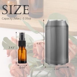 RAMFIYN 24 pack 10ml Spray Bottle Amber Glass Travel Atomizer for Perfume Essential Oils TSA Approved Refillable Small Sprayer with Labels and Dispensing Tools