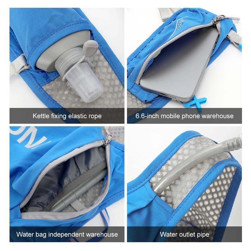 INOXTO Running Backpack, 5-liter lightweight hydration bag for outdoor hiking