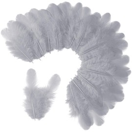 Soarer 300pcs Grey Feathers for Crafts - 3-5inch Craft Feathers Bulk for Wedding Home Party, Dream Catcher Supplies and DIY Crafts(Grey)