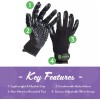HandsOn Gloves Pet Grooming Gloves, Black - Medium