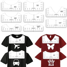 8 Piezas Guía de Regla de Camiseta para Alineación de Vinilo y Espacios en de Sublimación Suministros de Costura Artesanal Accesorios Herramientas par