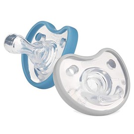 Dr. Talbot's Soft-Flex Chupetes ortodónticos 6-12 meses, azul/gris, paquete de 2