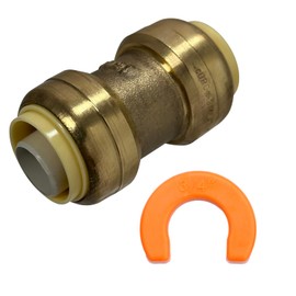 2 Pcs XFITTING Push Fit 3/4 Inch x 3/4 Inch, 3/4" Push Fit Coupling with 1 Clip, 27-2-2=2W.1C
