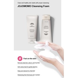 JOJOMOMO Cleansing Foam Face Wash 150ml – Korean Gentle Cleanser for Women Who Wear Makeup, Deep Cleansing & Hydrating Formula for Daily Use, Made in Korea.