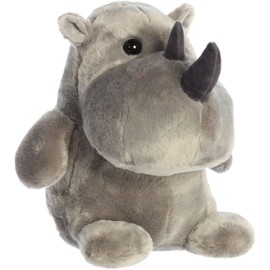 Aurora® Whimsical Happy Hippo and Friends™ Happy Rhino™ Stuffed Animal - Unique Design - Playful Fun - Gray 11 Inches