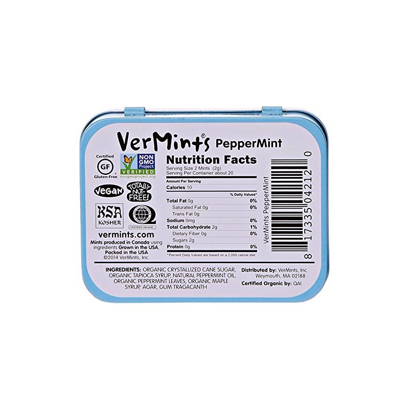 VerMints All Natural Peppermint Candy, 1.41 oz