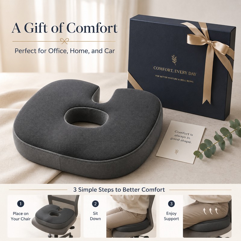 Donut Seat Cushion for Long Sitting – Pressure-Reducing Comfort Pillow
