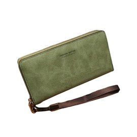 Thai Sawadee Zip Around Zip Around Long Wallet Coin Purse Strap Long Wallet Card Case, green