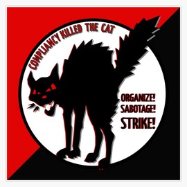 Sab Cat -Compliancy Killed The Cat Waterproof Vinyl Window Bumper Sticker Decal 5"