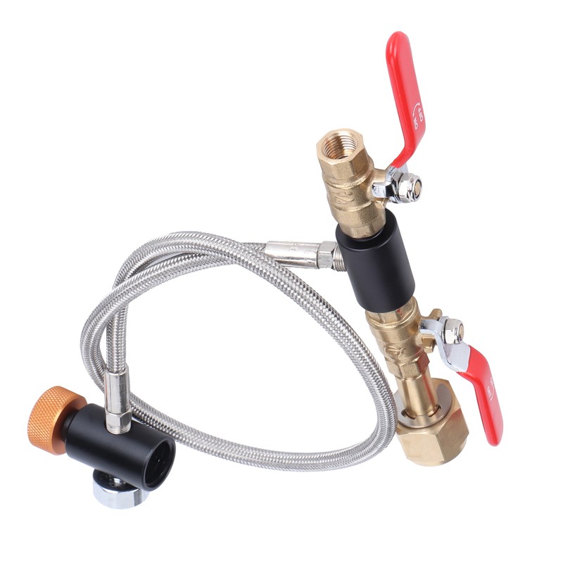 CO2 Universal External Hose Adapter G5/8-14 24in Dual Valve Soda
