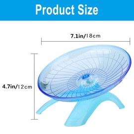 Hamster Flying Saucer Silent Running Wheel, 12 Inch, Suitable for Guinea Pigs, Hamsters, Hedgehogs and Other Small Animals to Ensure Safe Exercise（Blue）