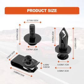 35PCS Bumper Fender Liner, Engine Under Cover Splash Shield Guard Screws, Extruded U-nuts Fastener Rivet Clips, Compatible with Infiniti G35 G37 FX35 FX45 EX35 Nissan 370Z 350Z, Black