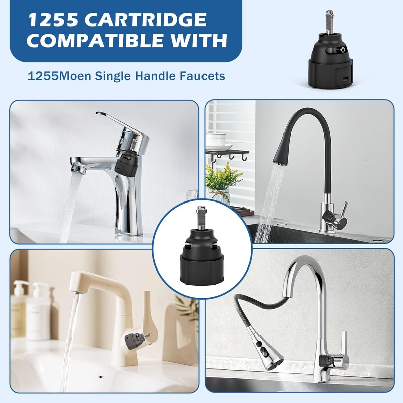 1255 Replacement Cartridge Compatible for Moen 1255 Single Handle Faucets