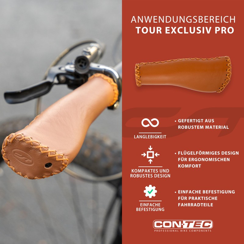 CONTEC Tour Exclusiv Pro Handlebar Grip Weatherproof Faux Leather Wing