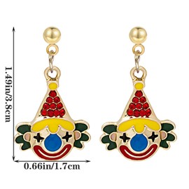 CWVHQ Clown Circus Clown Pendant Earrings Colorful Weird Stud Earrings for Women (style-2)