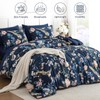 Mybedsoul Floral Queen Size Comforter Set, 7 Pieces Navy Blue