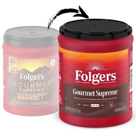 Folgers Gourmet Supreme Medium Dark Roast Ground Coffee, 9.6 Ounces (Pack of 6)