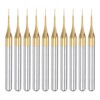 uxcell 10Pcs 0.3mm Titanium Coat Carbide End Mill Engraving Milling