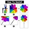 LUKDUNG 4Pcs Colorful Garden Windmill, 30cm Rainbow Sparkly Windmills Spinners