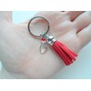 Small Korean Hand Heart Symbol & Red Heart Charm Keychain