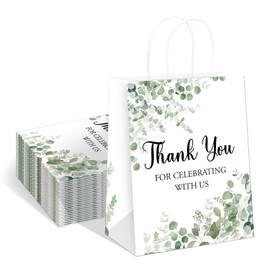 QIELSER 30 pcs Welcome Bags for Wedding Guests Bulk Thank You for Celebrating with Us Gift Bags with Handles for Wedding Birthday Party Baby Shower Favors Supplies