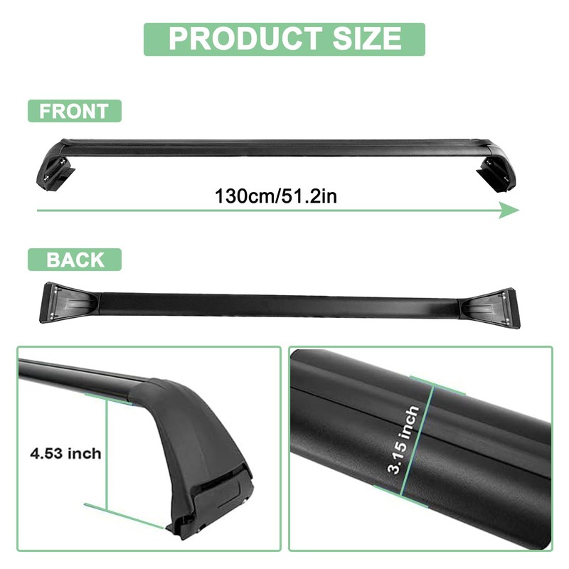 MATMACRO Roof Rack Cross Bars Compatible for 4 Door Jeep