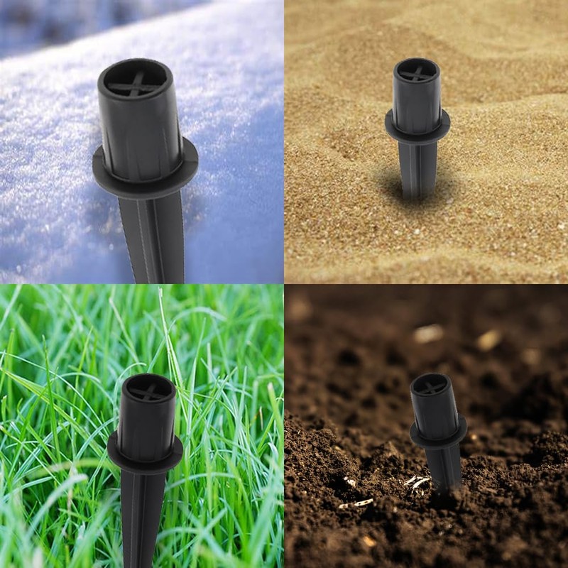 RTNLIT Metal Solar Light Stakes Replacement, Outdoor Ground Spikes for