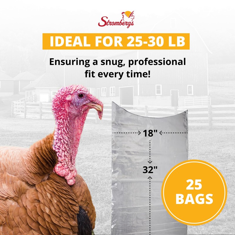 Stromberg's Large Turkey Heat Shrink Clear Bags, Freezer-Safe, BPA &