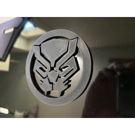 Black Panther  Fist in 3D - Black with Black License Plate Insert - Wakanda Fore