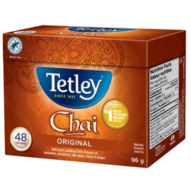 Tetley Chai Black Tea - 48 Tea Bags, 96 Grams, Contains Caffeine