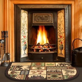 Demissle Fireplace Hearth Rug Fireplace Mats Cabin Southwestern Fireproof Fireplace Rug Fire Resistant Mat for Wood Stove Floor for Kitchen Indoor Outdoor(24 x 36 Inch,Rustic)