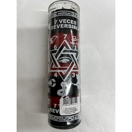 Brilux 7 Times Reversible (7 Veces Reversible) Unscented 7 Color (Black and Red) Pillar Candle in Glass