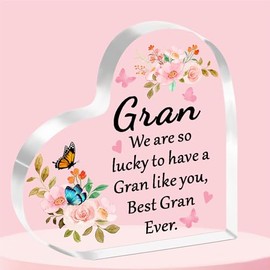 JETTOP Gran Gifts-Gifts for Gran Birthday Christmas Mothers Day Best Gran Ever Acrylic Plaque Gifts