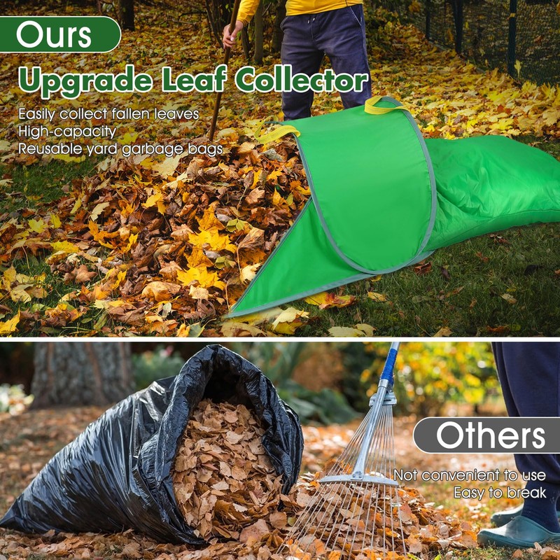 Leaf Collector with Extension Lawn Bags,Portable Pop Up Leaf Bag,Thickened