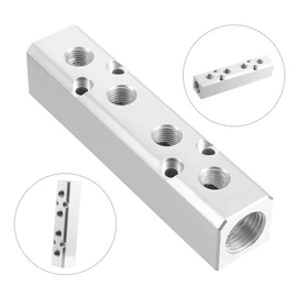 KONTONTY Aluminum Air Hose Inline Manifold Block Splitter Pneumatic Fitting for Compressors and Air Pumps Easy Installation Sml