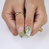 Press On Nails Dragonfly with Pink Flower 3D Nature Fake