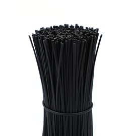 300Pcs Plastic Electrical Cable Twist Ties for Cords 6 Inch Fastening Twist Cable Cord Wire Ties Metal Inner Cores Reusable (Black) (MYY001)