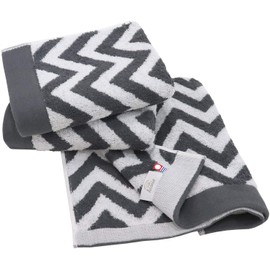 Imabari Towel Certified Hiorie Slow Throw Set of 3 Charcoal, Made in Japan, Imabari Brand, Water Absorbent, Nordic Cotton, 100% Cotton