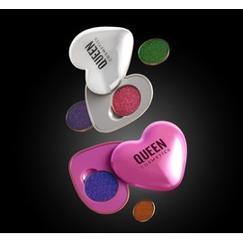 QUEEN COSMETICS SUBLIME HEARTS REFILL COMPACT SYSTEM, SILVER