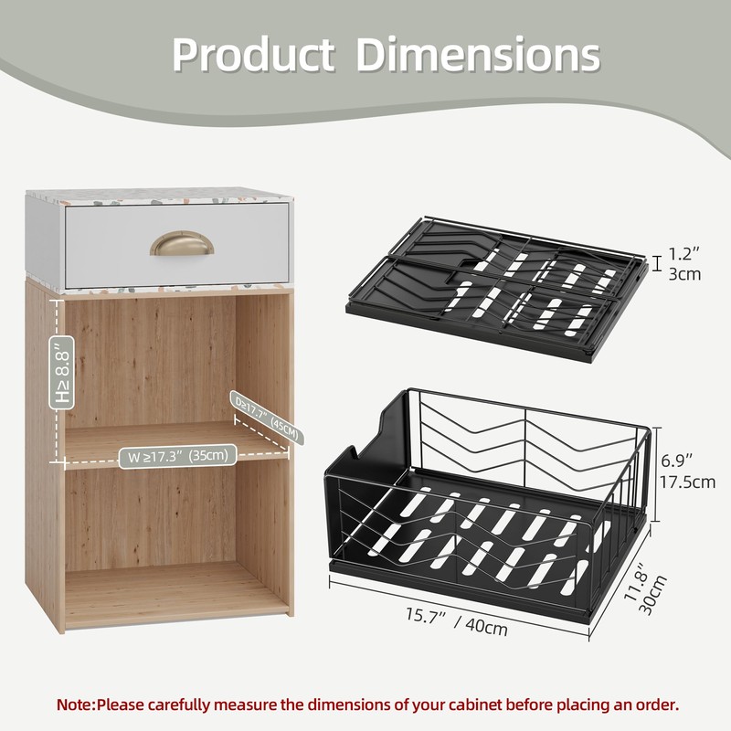 NETEL Pull Out Cabinet Organizer, 4 Pack No Drill Slide